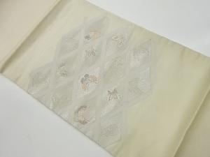 リサイクル　襷に蝶模様織出し袋帯